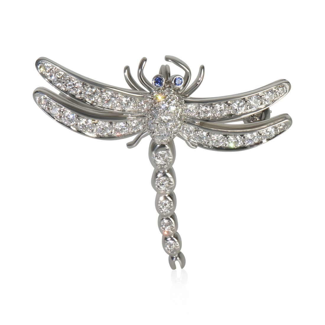 Tiffany & Co. Vintage Dragonfly Brooch in Platinum with Diamonds (1 of 5)