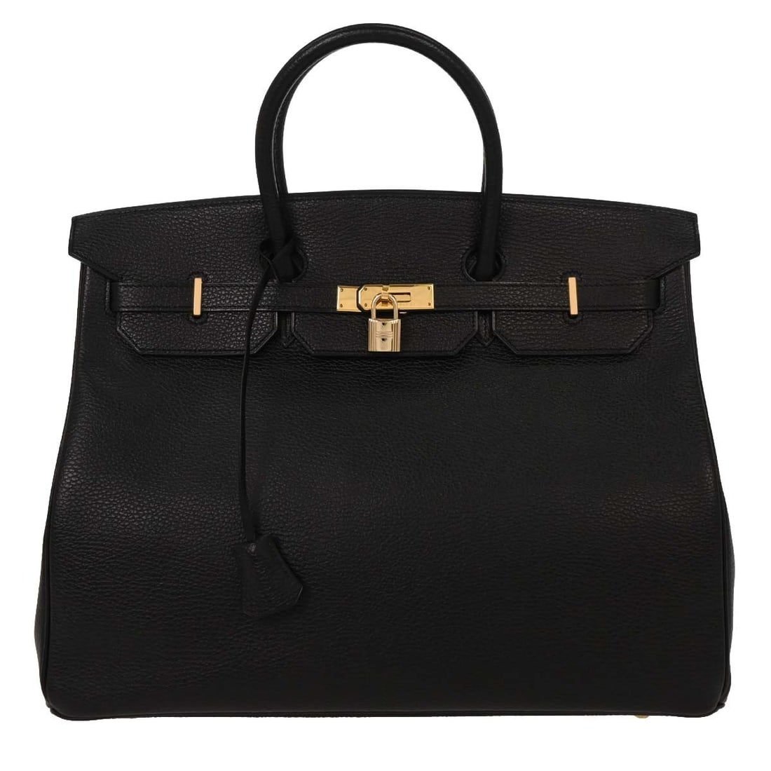 Hermes Black Birkin 40 Leather Handbag with Logo Accents: Hermes Black Birkin 40 Leather Handbag with Logo Accents Introducing the exquisite Hermes Black Ardennes Birkin 40 Handbag, a timeless piece for the discerning fashion enthusiast. This large handbag c
