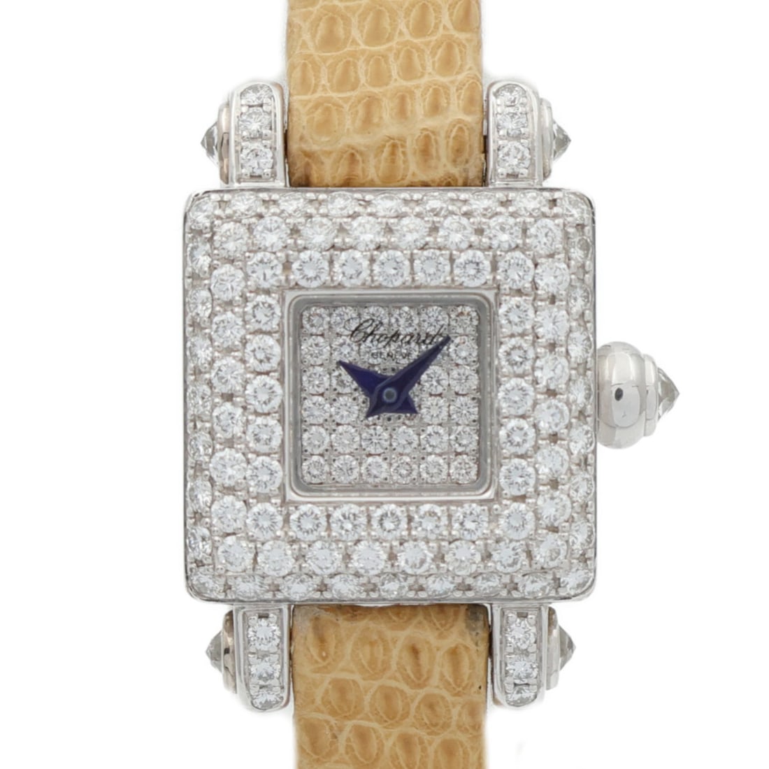 Chopard 13/6636-20 18K White Gold Hand-Rolled Diamond Wrist Watch: Chopard 13/6636-20 18K White Gold Hand-Rolled Diamond Wrist Watch A stunning wristwatch from Chopard, this model 13/6636-20 showcases a refined design in 18K white gold (K18WG). Featuring a clear dial