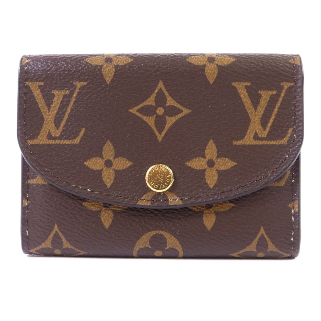 Louis Vuitton Rosalie Brown Monogram Coin Purse M41939 with Gold Hardware: Louis Vuitton Rosalie Brown Monogram Coin Purse M41939 with Gold Hardware This Louis Vuitton Rosalie coin purse features the signature Monogram design in brown PVC coated canvas. The compact accessory