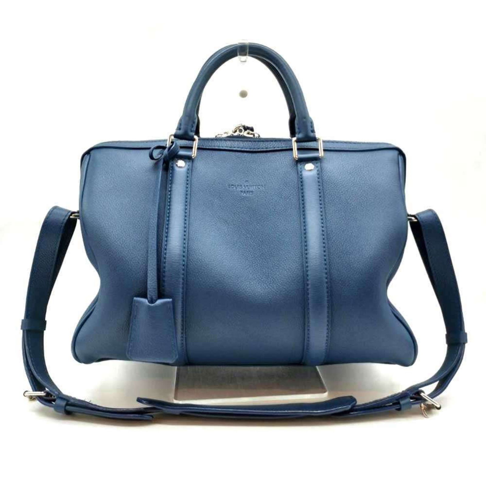 Navy Leather Sofia Coppola Bag by Louis Vuitton France: Navy Leather Sofia Coppola Bag by Louis Vuitton France The Louis Vuitton Sofia Coppola handbag is crafted from navy leather and designed for women. This piece features a spacious interior and a struct