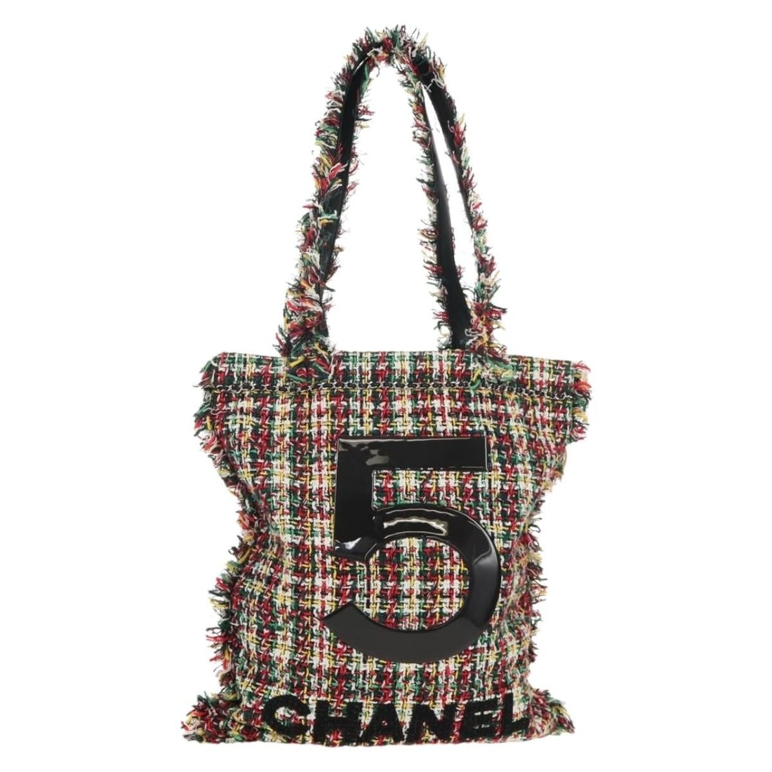 CHANEL Multicolor Silver Tote Bag Canvas Auth 134345SAM: CHANEL Multicolor Silver Tote Bag Canvas Auth 134345SAM This exquisite CHANEL Tote Bag in a vibrant multicolor tweed with silver accents showcases the elegance synonymous with CHANEL. Crafted in Italy