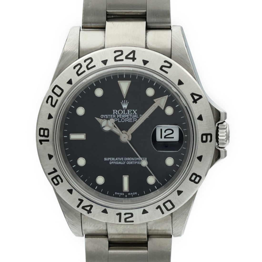 Rolex Explorer II 16570 Black Dial Stainless Steel Automatic Wristwatch: Rolex Explorer II 16570 Black Dial Stainless Steel Automatic Wristwatch This ROLEX Explorer II 16570 is a stainless steel automatic wristwatch featuring a black dial and frame. Designed for regular si