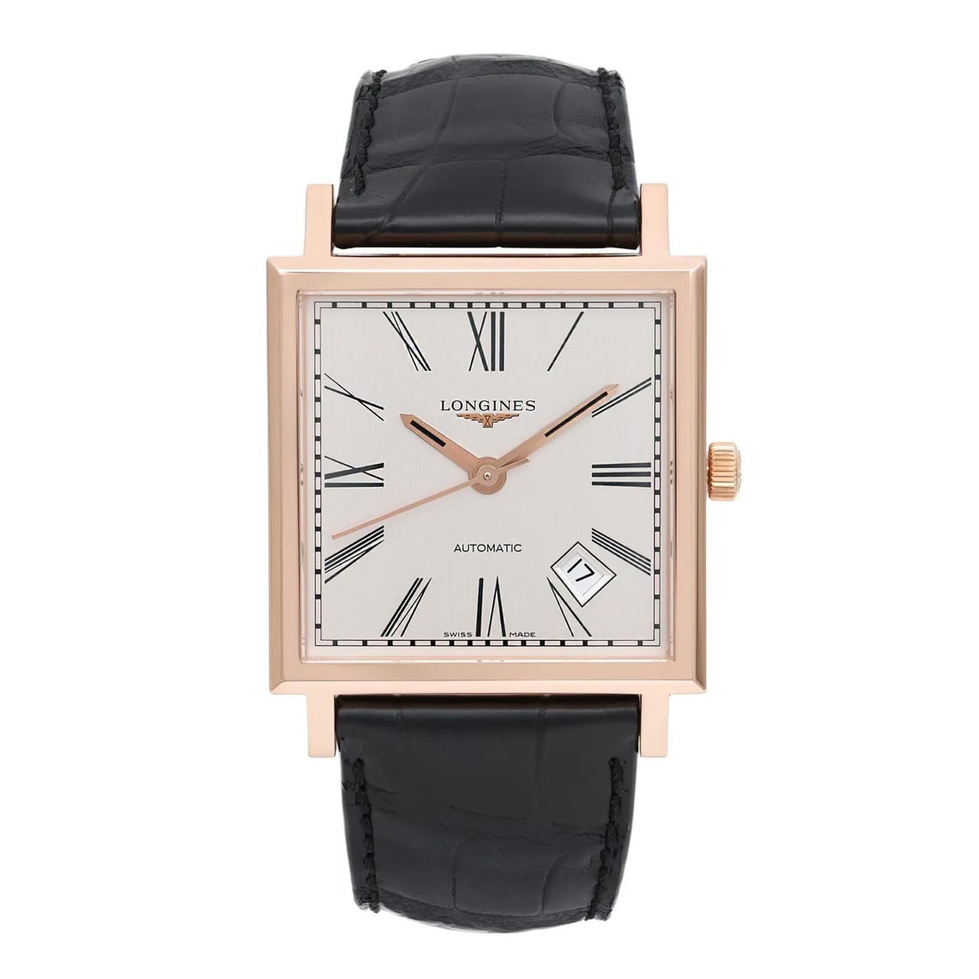 Longines Heritage 33MM Men's Automatic Watch 18K Gold Silver Dial L2.792.8.71.0 (1 of 5)