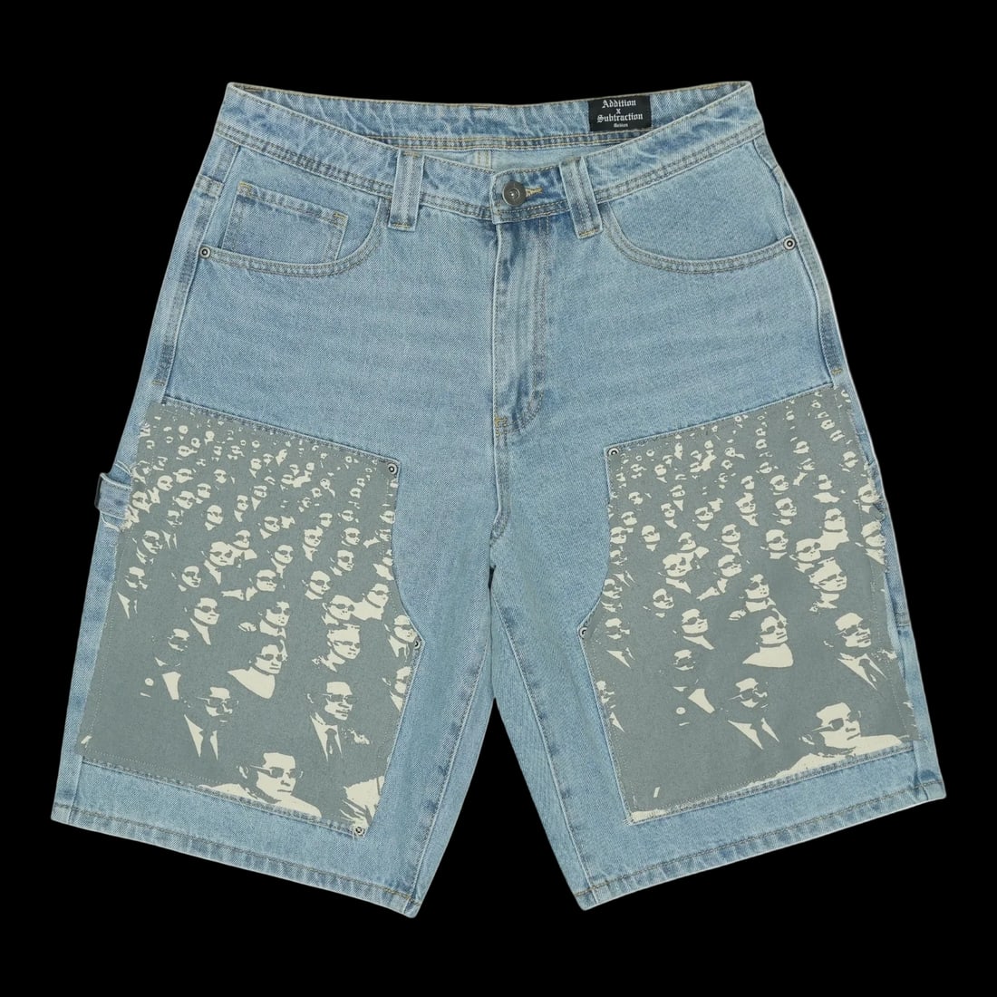 Watch Party Denim Shorts by Addition By Subtraction in Medium: Watch Party Denim Shorts by Addition By Subtraction in Medium These Addition By Subtraction Watch Party Denim Shorts are crafted from durable cotton denim with a relaxed fit for comfort. Each pair is