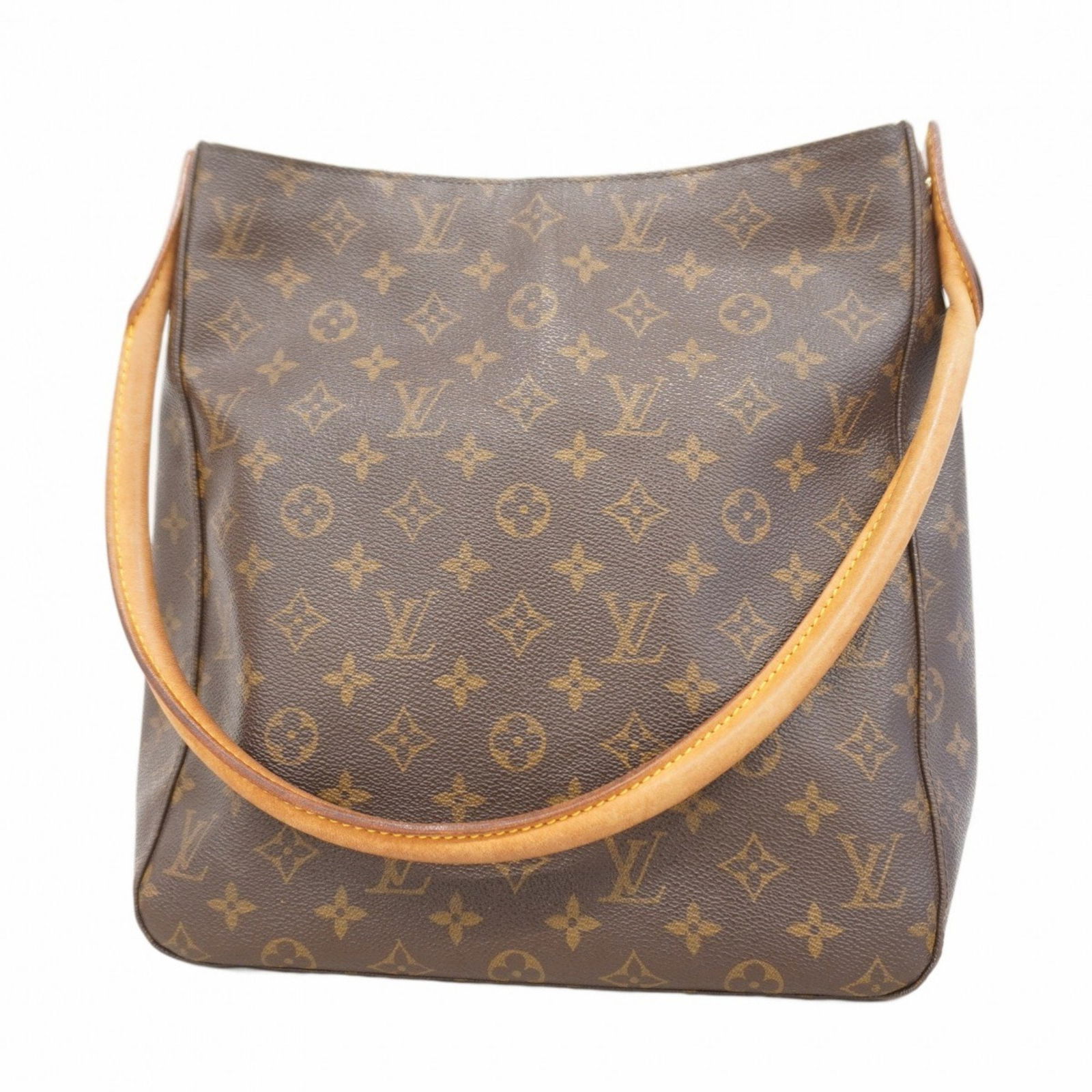 Louis Vuitton Looping GM brown canvas shoulder bag from France: Louis Vuitton Looping GM brown canvas shoulder bag from France This Louis Vuitton Looping GM handbag features a brown canvas exterior and is designed for women. The bag is crafted in France and shows