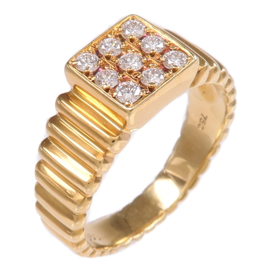 Dior 18K Yellow Gold Diamond Ring Size 6.75: Dior 18K Yellow Gold Diamond Ring Size 6.75 This Christian Dior ring features a sparkling diamond set in 18K yellow gold. Designed in France, it offers a classic and elegant style. The ring is in very