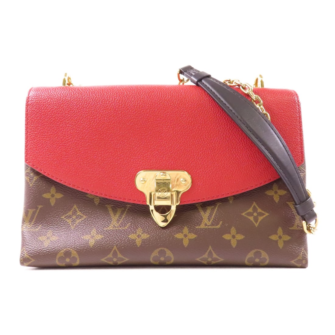 Louis Vuitton Saint Placide Shoulder Bag Monogram Brown Red GHW M43713: Louis Vuitton Saint Placide Shoulder Bag Monogram Brown Red GHW M43713 The Louis Vuitton Saint Placide Shoulder Bag is a stylish accessory crafted from durable PVC coated canvas in a classic brown col