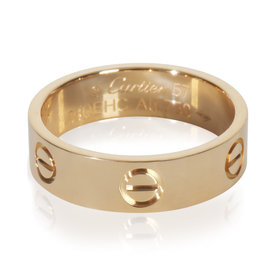 18k Yellow Gold Love Collection Ring by Cartier Size 8 with Papers: 18k Yellow Gold Love Collection Ring by Cartier Size 8 with Papers This Cartier Love ring is crafted from 18k yellow gold and features a classic design from the Love collection. Made in France, this u