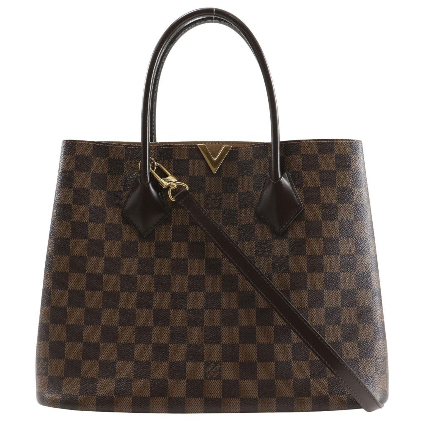 Louis Vuitton Kensington Brown Canvas Handbag 26cm x 34cm x 15cm: Louis Vuitton Kensington Brown Canvas Handbag 26cm x 34cm x 15cm The Louis Vuitton Kensington is a stylish handbag crafted from brown canvas, designed for women. This bag features a spacious interior,