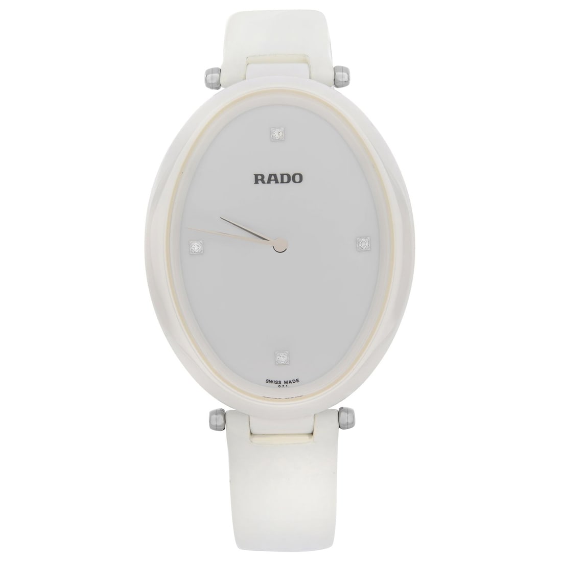 Rado Esenza Ceramic Leather Ladies Watch White Diamond Dial Quartz R53092715: Rado Esenza Ceramic Leather Ladies Watch White Diamond Dial Quartz R53092715 Introducing the Rado Esenza Ceramic Leather Ladies Quartz Watch, a stunning timepiece designed for elegance and functionali