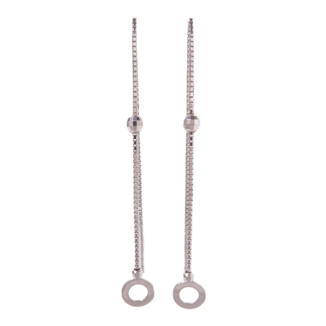 JEWELRY 18K White Gold Pierced Earrings Silver Color: JEWELRY 18K White Gold Pierced Earrings Silver Color Elevate your style with these exquisite 18K White Gold pierced earrings, expertly crafted from high-quality K18WG (White Gold) for a luxurious shin
