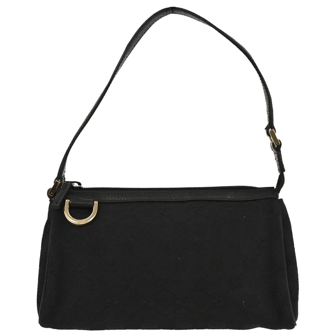 Gucci Black Canvas GG Abbey D Ring Handbag 145750: Gucci Black Canvas GG Abbey D Ring Handbag 145750 This Gucci Black Canvas GG Abbey D Ring Handbag showcases a chic and elegant design, ideal for any stylish wardrobe. Crafted from durable canvas leath