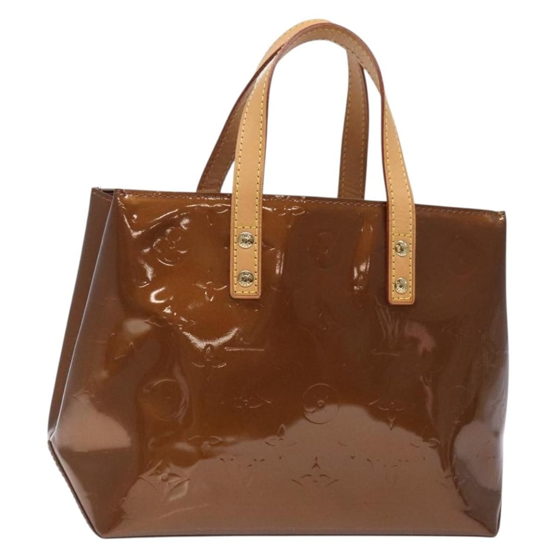 LOUIS VUITTON Monogram Vernis Reade PM Hand Bag Bronze M91146 Auth: LOUIS VUITTON Monogram Vernis Reade PM Hand Bag Bronze M91146 Auth This authentic LOUIS VUITTON Monogram Vernis Reade PM Hand Bag is crafted from luxurious patent leather in a stunning bronze color. T