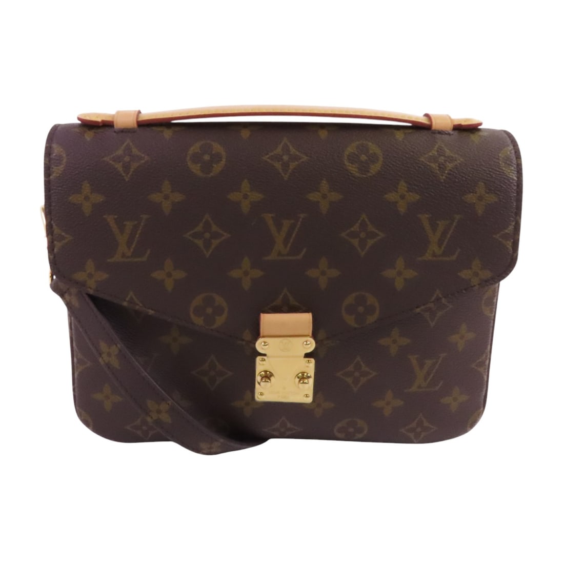 Louis Vuitton Pochette Metis Handbag Monogram GHW M44875 Brown: Louis Vuitton Pochette Metis Handbag Monogram GHW M44875 Brown The LOUIS VUITTON Pochette Metis Handbag is a stylish 2-way shoulder bag crafted from durable PVC coated canvas in a classic brown monogr