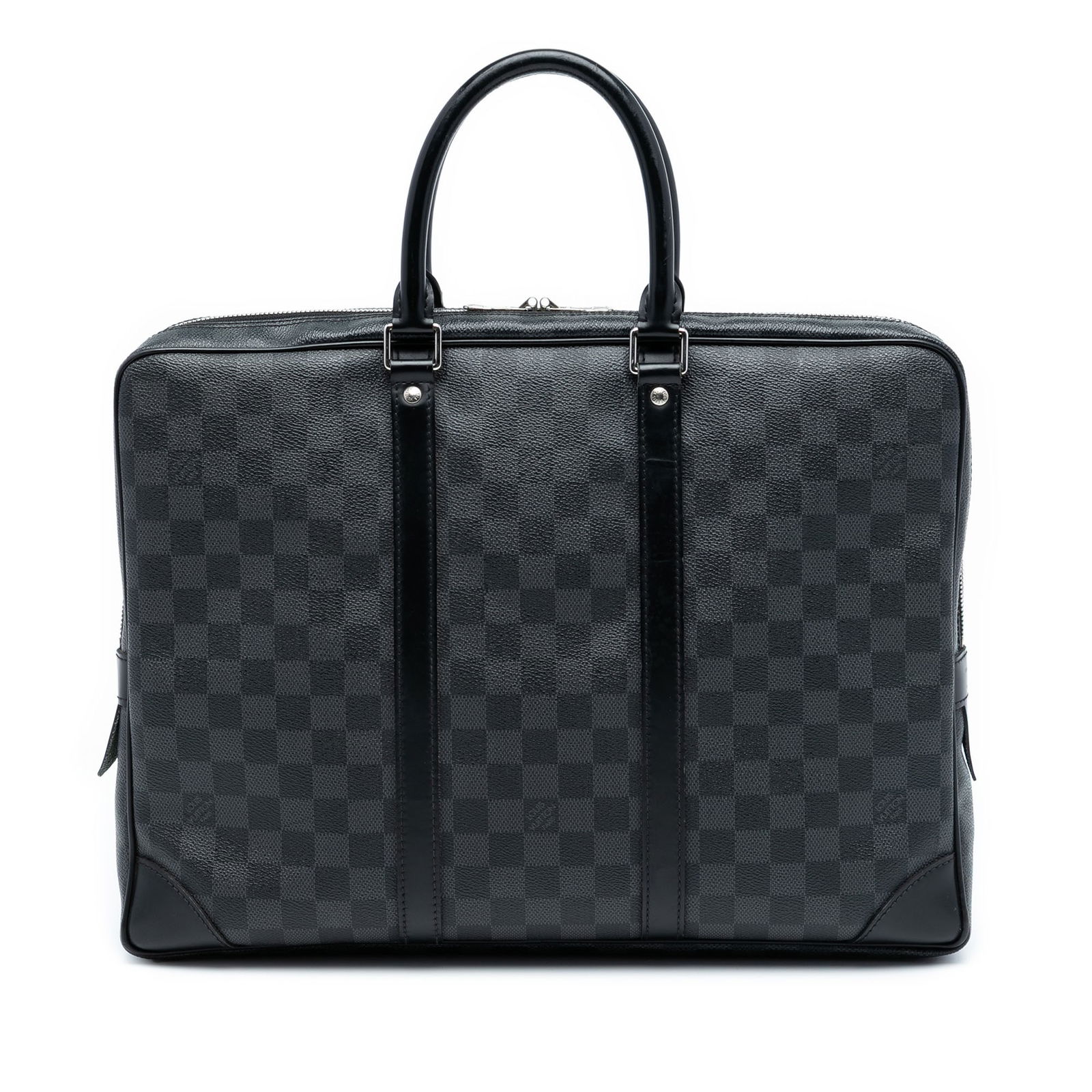 Louis Vuitton Damier Graphite Canvas Porte-Documents Voyage PM Briefcase: Louis Vuitton Damier Graphite Canvas Porte-Documents Voyage PM Briefcase This Louis Vuitton Damier Graphite Porte Documents Voyage PM features a damier graphite canvas body with leather trim, rolled l