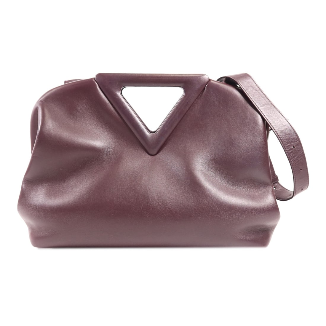 Bottega Veneta BV Point Triangle Shoulder Bag Purple Calfskin Italy: Bottega Veneta BV Point Triangle Shoulder Bag Purple Calfskin Italy This Bottega Veneta BV Point Triangle Shoulder Bag is a stylish and sophisticated accessory crafted from high-quality calfskin leath