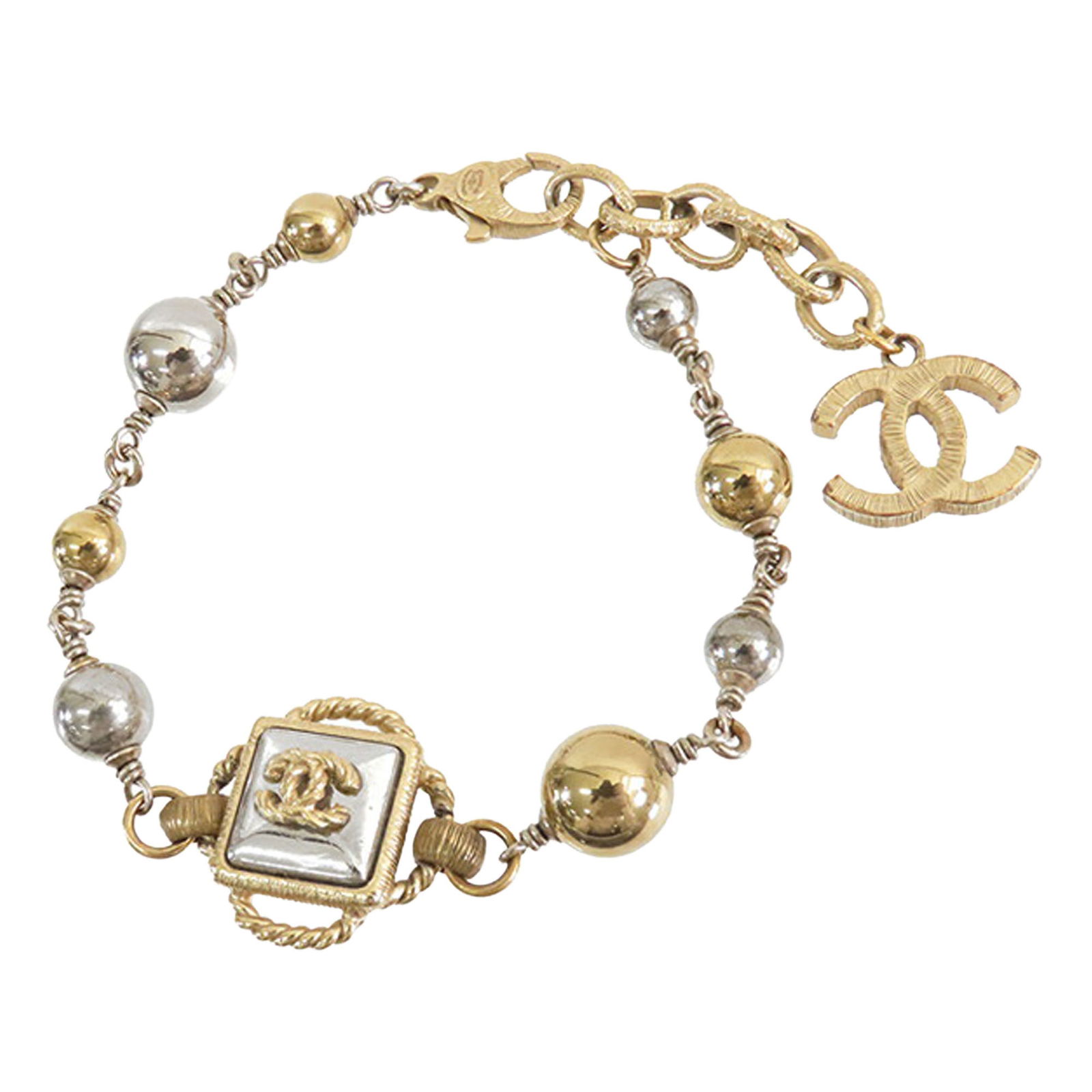 Chanel CC Gold Palladium Plated Bracelet France (1 of 10)