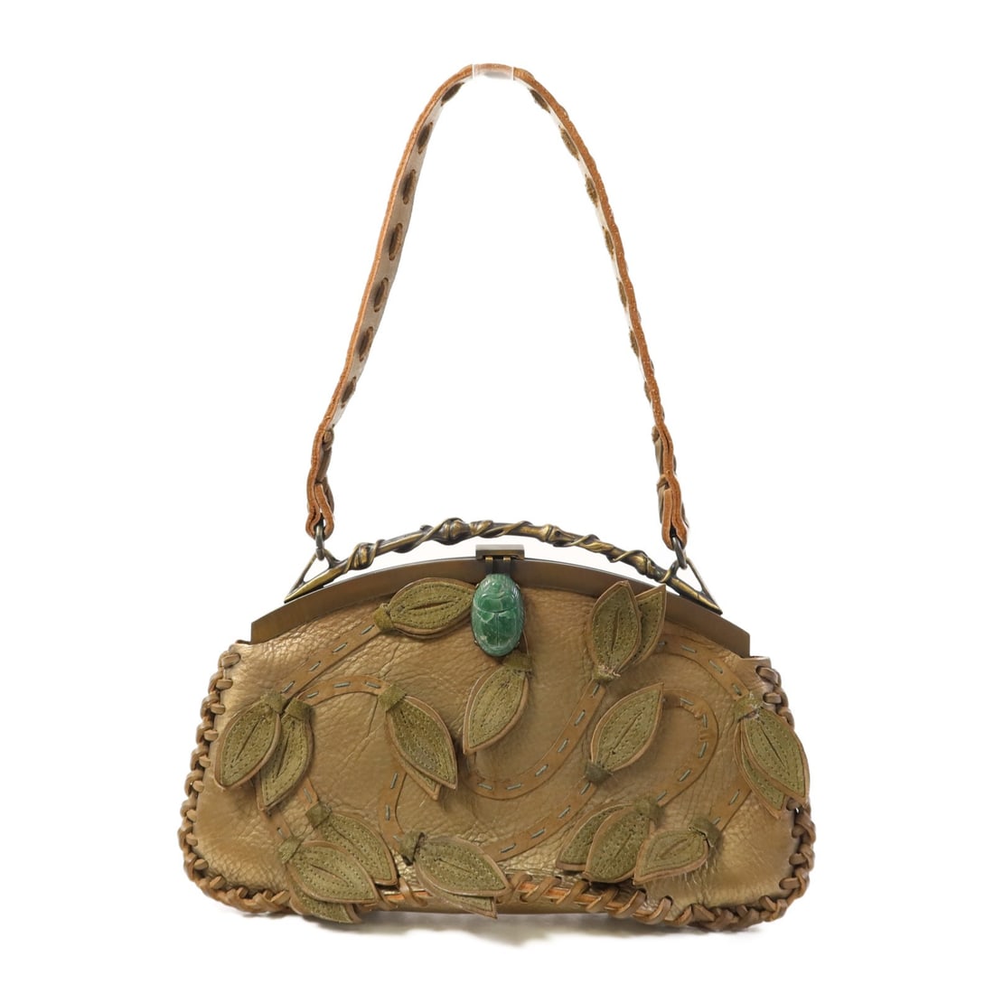 Valentino Gold Calfskin Leather Shoulder Bag (1 of 18)