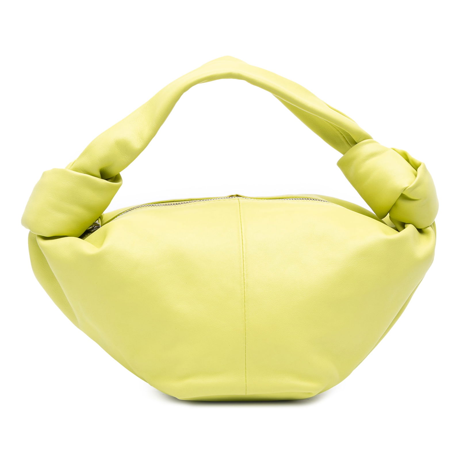 Bottega Veneta Mini Calfskin Double Knot Green Leather Bag: Bottega Veneta Mini Calfskin Double Knot Green Leather Bag This Bottega Veneta Mini Calfskin Double Knot bag is a stylish and functional accessory crafted from high-quality leather. It features a leat