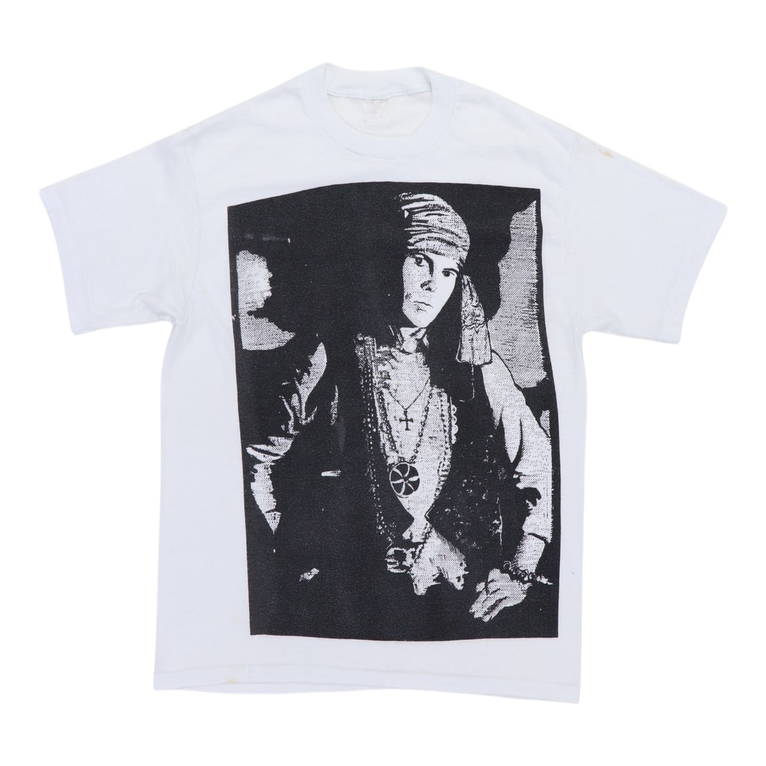 Vintage 1980s Ian Astbury The Cult White Poly Cotton Shirt: Vintage 1980s Ian Astbury The Cult White Poly Cotton Shirt This is an original vintage 1980s Ian Astbury The Cult shirt, not a modern reproduction. The shirt features a white color with no back graphi