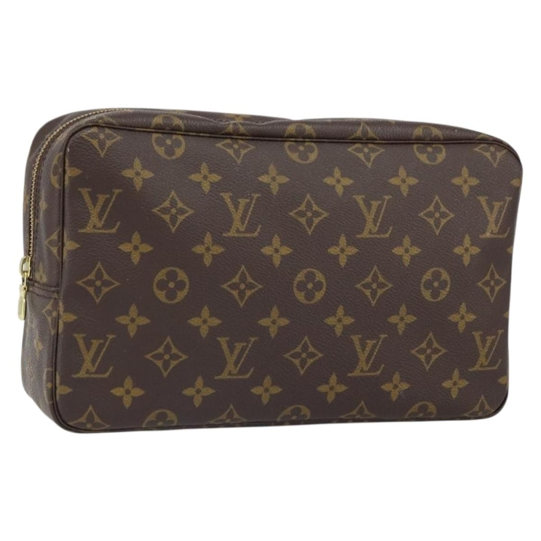 Louis Vuitton Monogram Canvas Trousse Toilette 28 Clutch Bag M47522 France: Louis Vuitton Monogram Canvas Trousse Toilette 28 Clutch Bag M47522 France This Louis Vuitton Monogram Trousse Toilette 28 clutch bag is crafted from signature monogram canvas and features a classic r