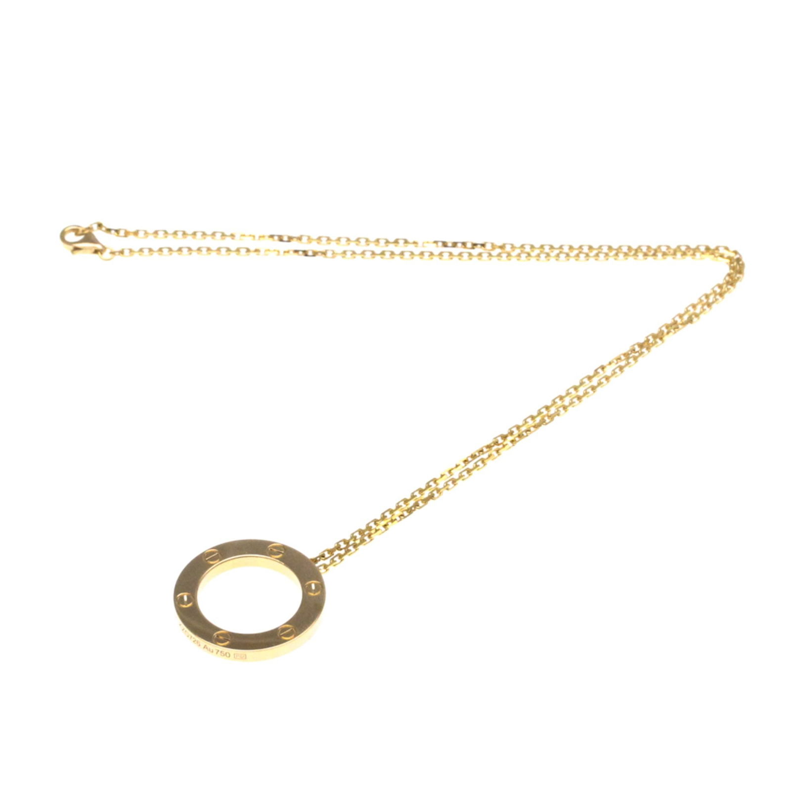 Cartier Love Rose Gold Pendant Necklace Silver Tone 23.7mm: Cartier Love Rose Gold Pendant Necklace Silver Tone 23.7mm This Cartier Love pendant features a classic design crafted from rose gold with a silver-toned appearance. The pendant is suitable for all ge