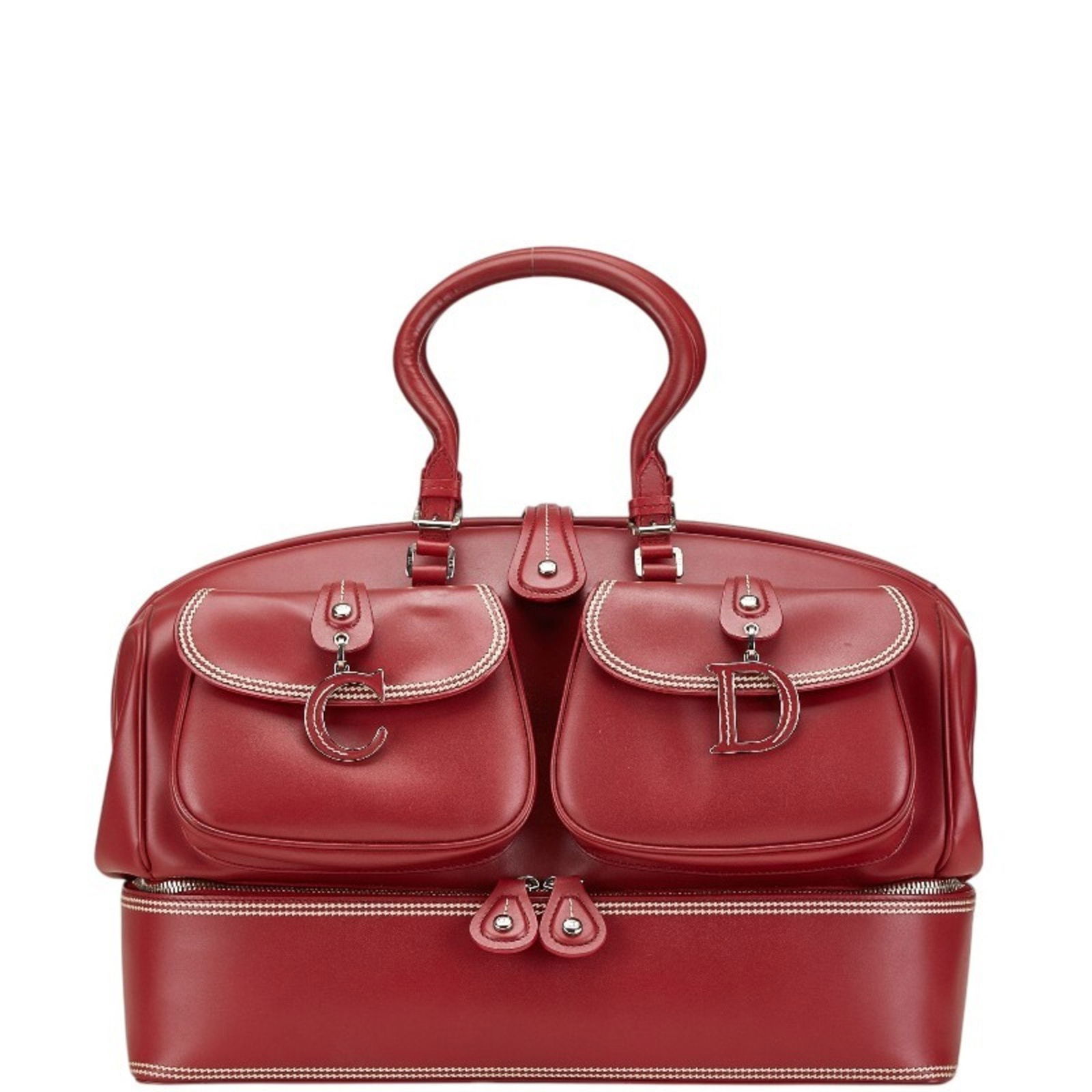 Red Leather Tote Bag for Women by Dior 25cm x 37cm x 17.5cm: Red Leather Tote Bag for Women by Dior 25cm x 37cm x 17.5cm This Dior handbag features a bold red leather exterior with a spacious design. The bag is crafted in Italy and is designed for women. It sho
