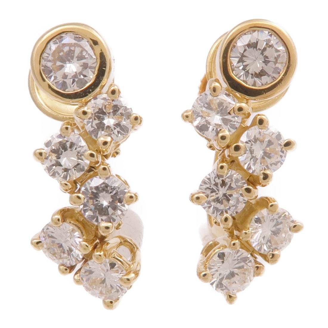 18K Yellow Gold Earrings with Diamond Accents (1 of 6)