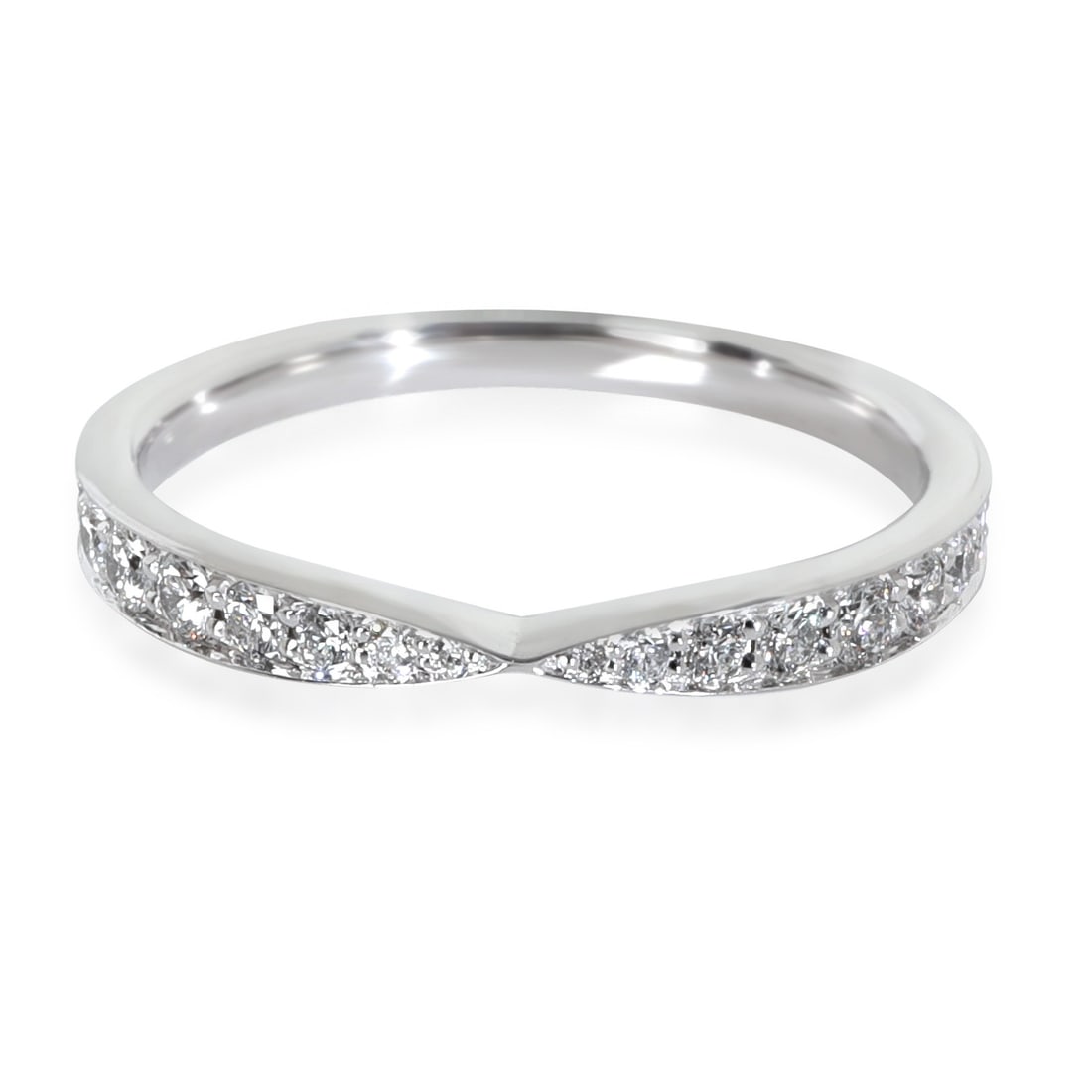 Tiffany & Co. Harmony Band Platinum Diamond Ring 0.23ct 4.25: Tiffany & Co. Harmony Band Platinum Diamond Ring 0.23ct 4.25 This exquisite Tiffany & Co. Platinum Diamond Harmony Band features a stunning round brilliant diamond with a total carat weight of 0.23. C