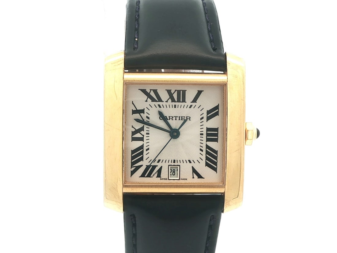 Cartier Tank Francaise 28mm 18k Yellow Gold Automatic Watch Ref 1840 with Leather Strap: Cartier Tank Francaise 28mm 18k Yellow Gold Automatic Watch Ref 1840 with Leather Strap This vintage Cartier Tank Francaise wristwatch features a 28mm square case crafted from solid 18k yellow gold. P