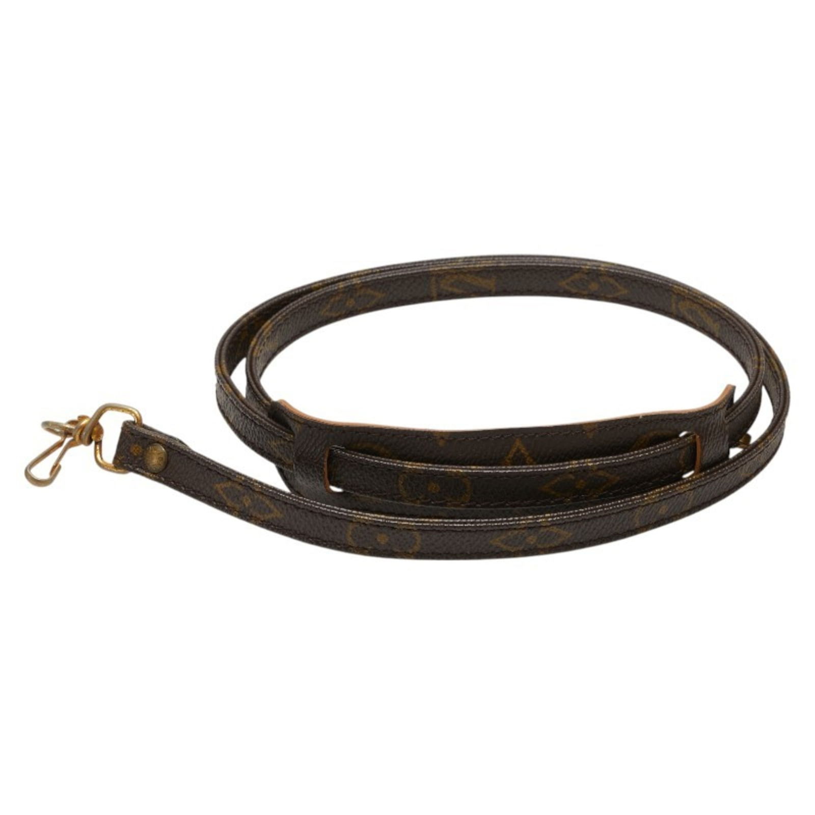 Louis Vuitton Bandouliere de sac brown canvas strap 114cm: Louis Vuitton Bandouliere de sac brown canvas strap 114cm This Louis Vuitton Bandouliere de sac is crafted from durable brown canvas and designed for a unisex audience. It measures 114 cm in length an