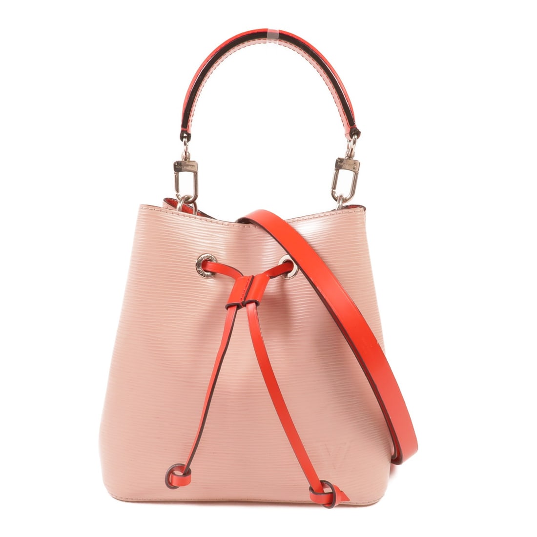 LOUIS VUITTON Neo Noe BB 2 Way Shoulder Bag Epi Pink Rose Ballerine: LOUIS VUITTON Neo Noe BB 2 Way Shoulder Bag Epi Pink Rose Ballerine Introducing the Louis Vuitton Neo Noe BB 2 Way Shoulder Bag, a chic accessory crafted from premium calfskin. This stylish bag featur