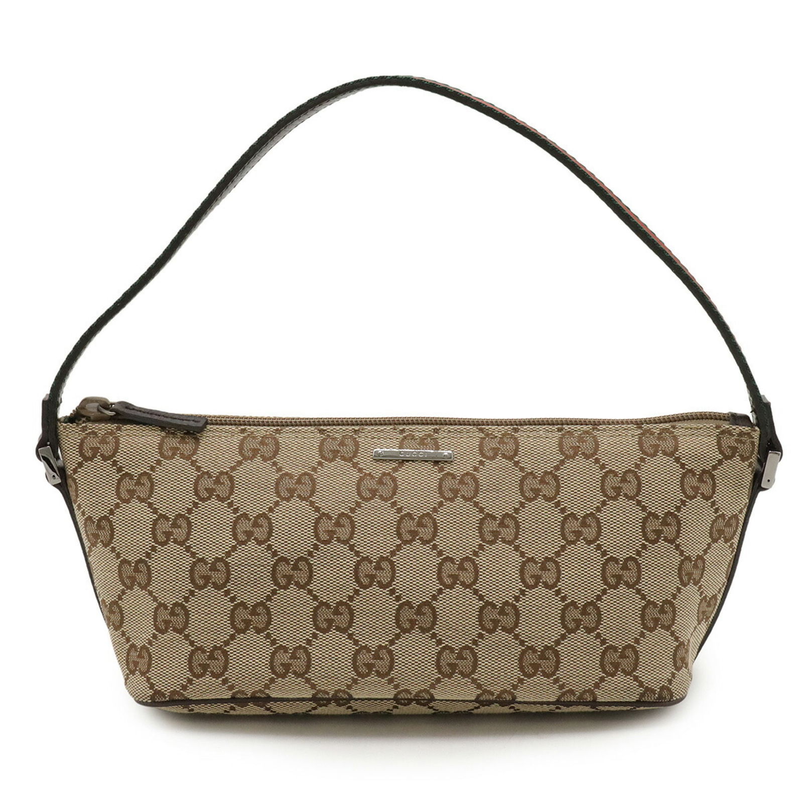 Gucci GG Canvas Beige and Brown Leather Handbag Italy (1 of 1)