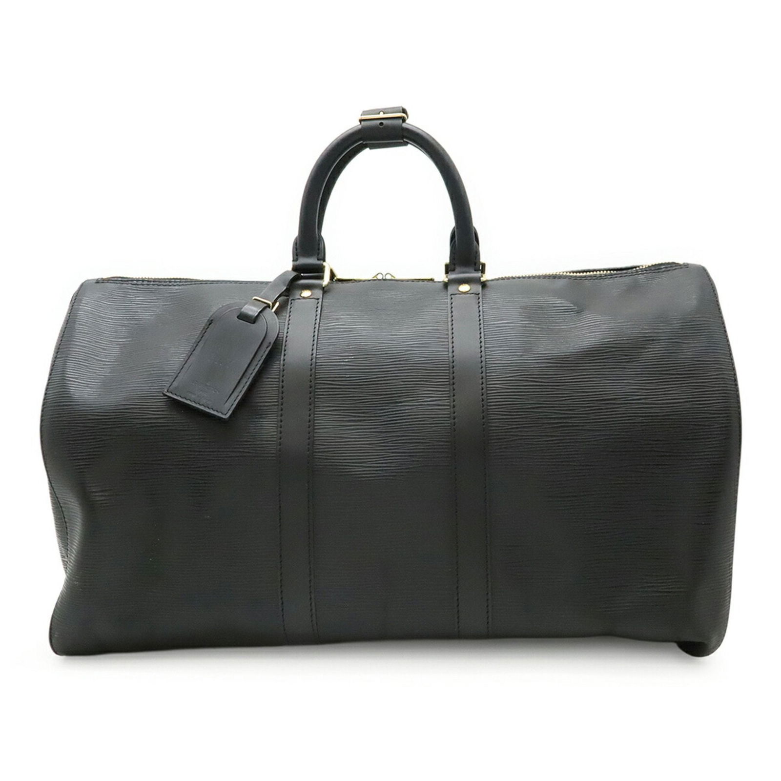 Keepall 45 Black Leather Travel Bag by Louis Vuitton (1 of 9)