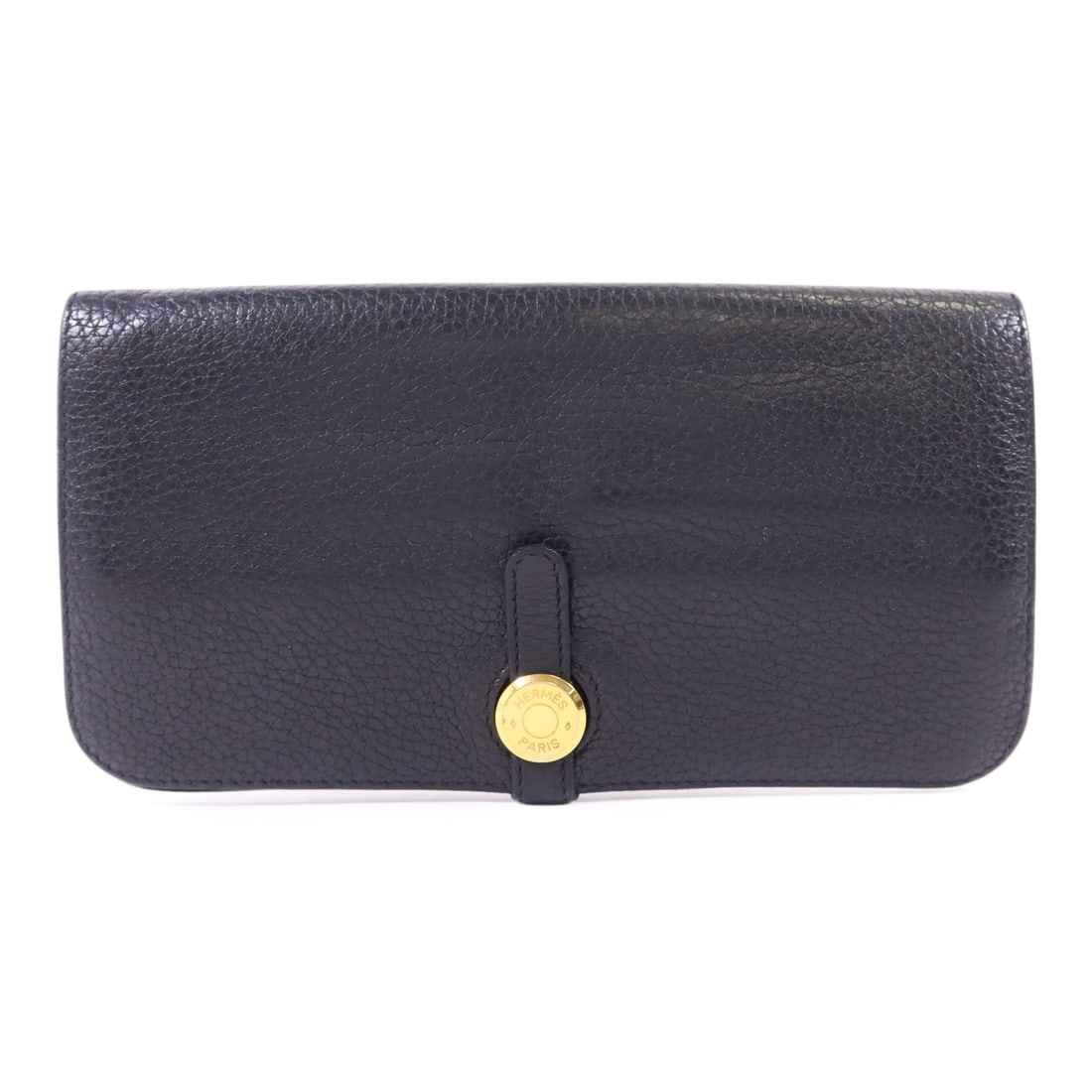 HERMES Dogon Wallet Black Clemence Leather Bifold Purse: HERMES Dogon Wallet Black Clemence Leather Bifold Purse This elegant HERMES Dogon Wallet is crafted from luxurious Clemence leather, known for its softness and durability. Featuring a classic bifold d