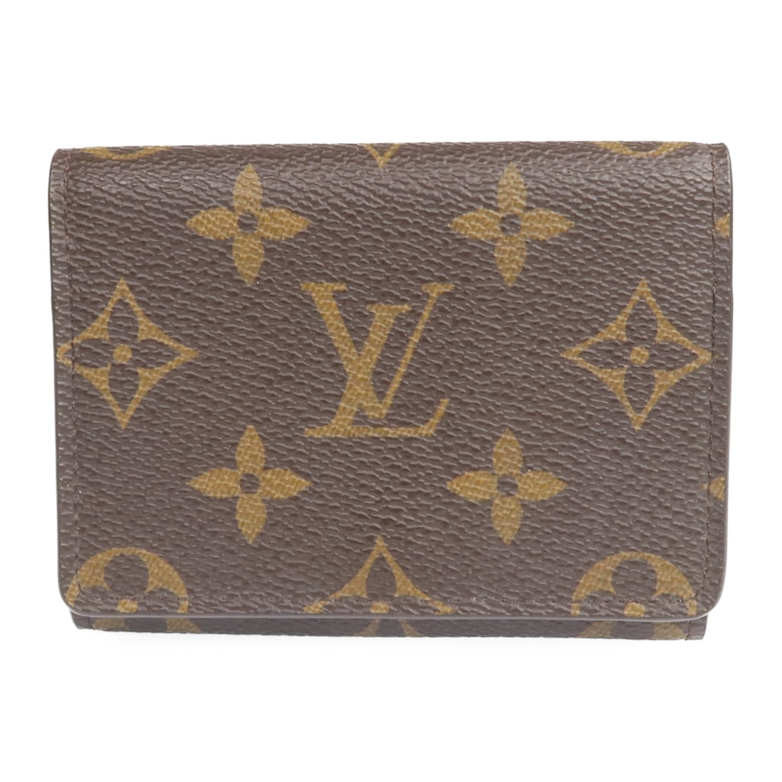 Louis Vuitton Monogram GHW Enveloppe Carte De Visite Card Holder M63801: Louis Vuitton Monogram GHW Enveloppe Carte De Visite Card Holder M63801 This is a Louis Vuitton Enveloppe Carte De Visite card case crafted from brown PVC coated canvas with the signature Monogram pat