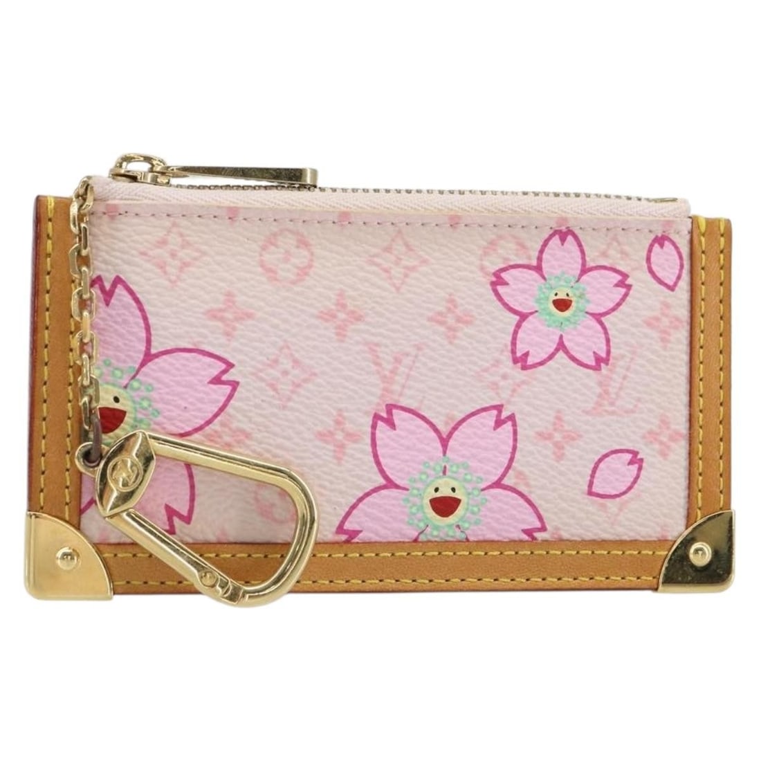 Louis Vuitton Cherry Blossom Monogram Canvas Coin Purse M92016 Pink: Louis Vuitton Cherry Blossom Monogram Canvas Coin Purse M92016 Pink This Louis Vuitton Monogram Cherry Blossom Pochette Cles is a compact coin purse crafted from Monogram Cherry Blossom canvas in pink