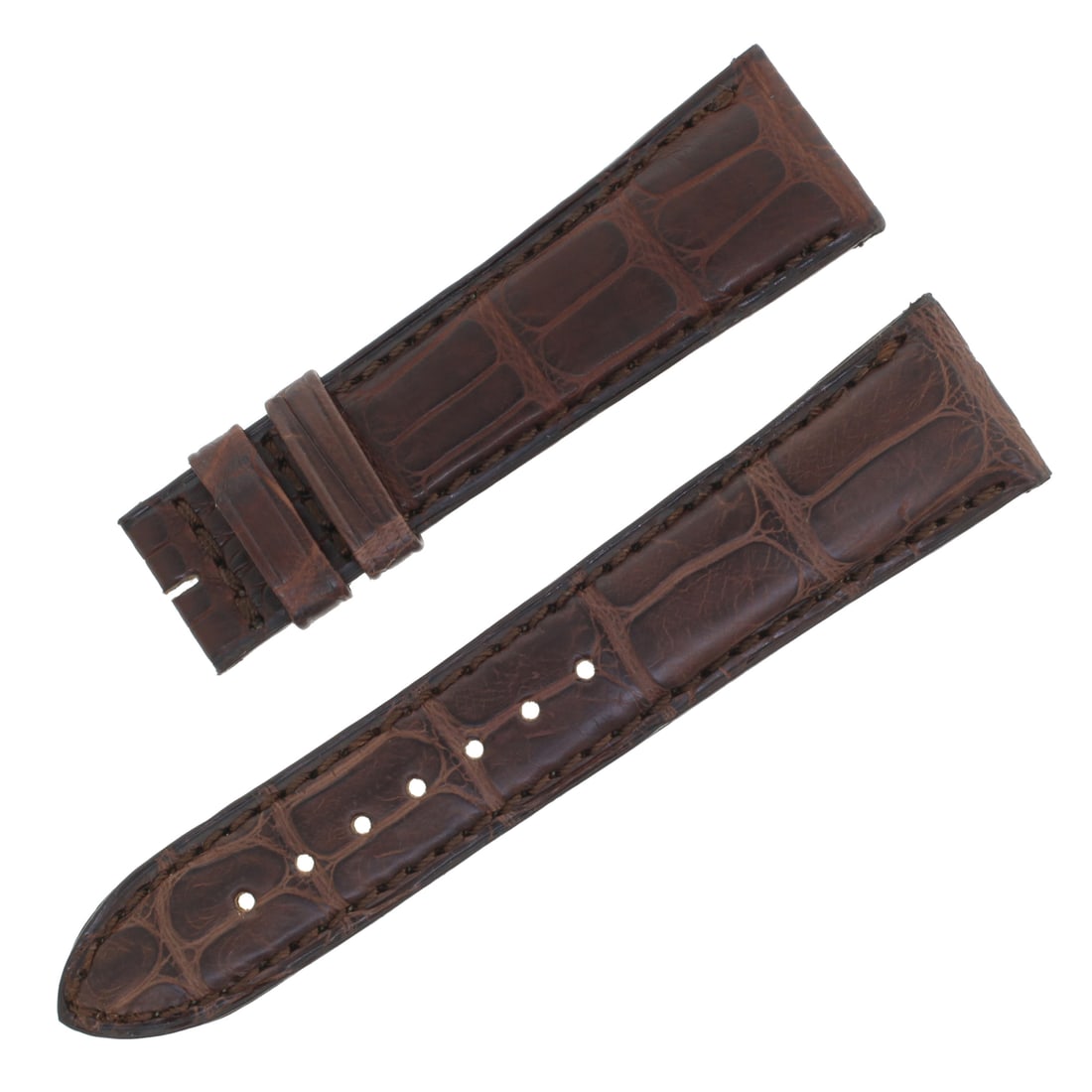 Jaeger-LeCoultre Brown Crocodile Leather Men's Watch Strap 19-16mm: Jaeger-LeCoultre Brown Crocodile Leather Men's Watch Strap 19-16mm This genuine crocodile leather wristwatch band from Jaeger-LeCoultre features a rich brown color and is designed for men. The strap w