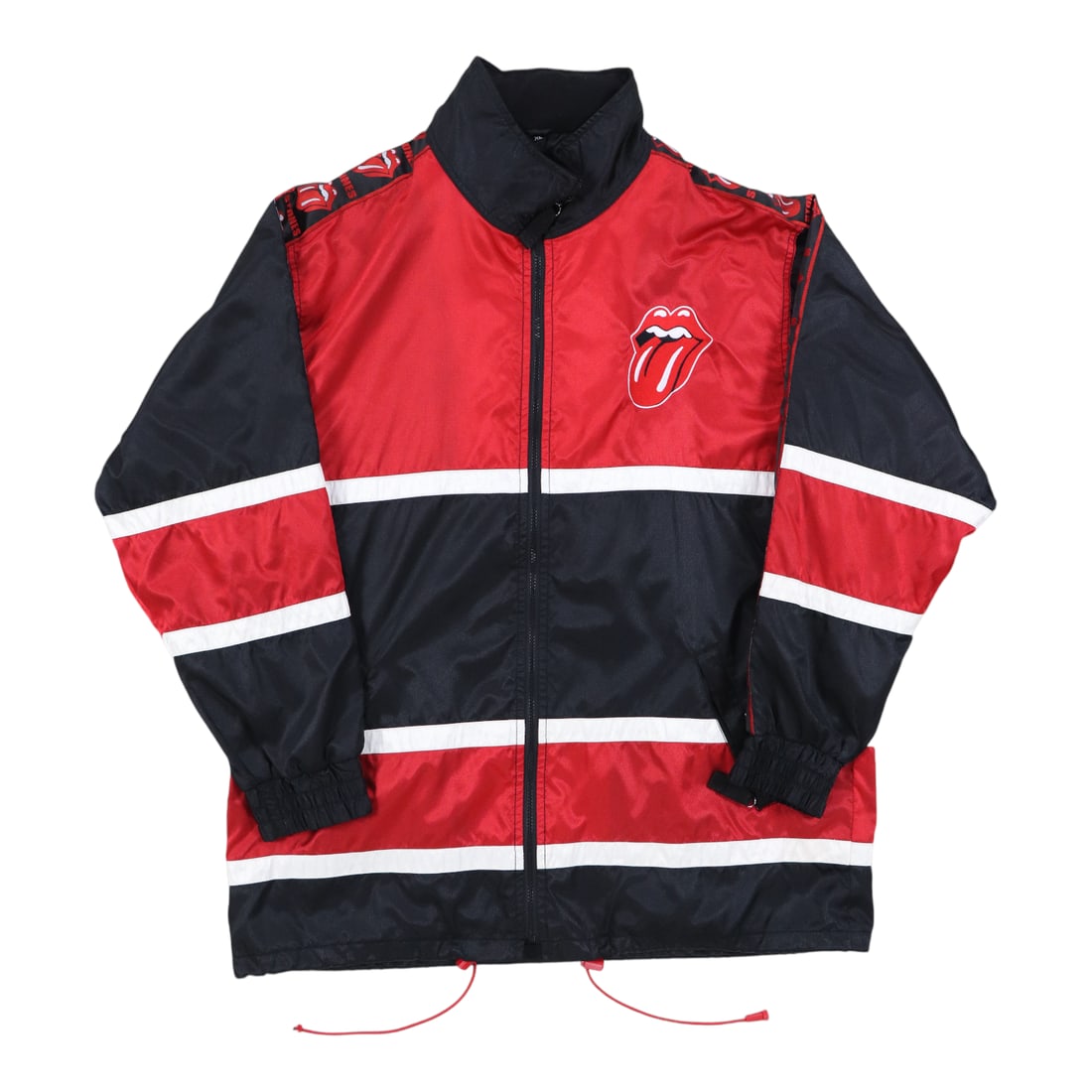 Vintage 1990s Rolling Stones Black Cotton Parka Jacket XL (1 of 4)