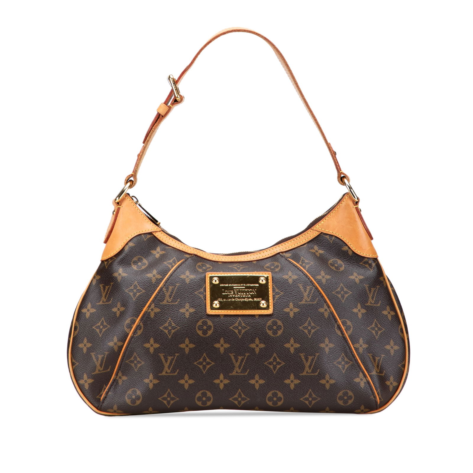 Louis Vuitton Monogram Thames GM Bag with Vachetta Trim: Louis Vuitton Monogram Thames GM Bag with Vachetta Trim Introducing the Louis Vuitton Monogram Thames GM, a stylish and functional bag crafted from durable monogram canvas with elegant vachetta leathe