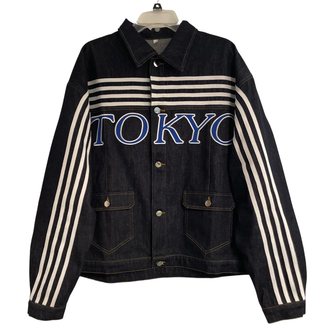Tokyo Stripe Denim Jacket by Imperil Vestures in Medium (1 of 1)