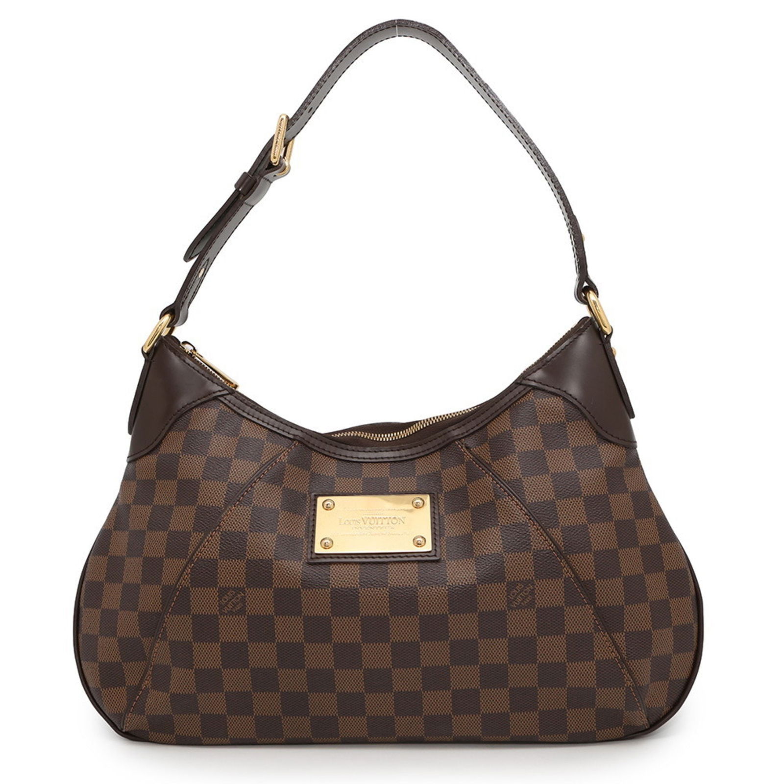 Louis Vuitton Thames Brown Canvas Shoulder Bag from France: Louis Vuitton Thames Brown Canvas Shoulder Bag from France This Louis Vuitton Thames handbag features a brown canvas exterior and is designed for women. It has a spacious main compartment and is craft