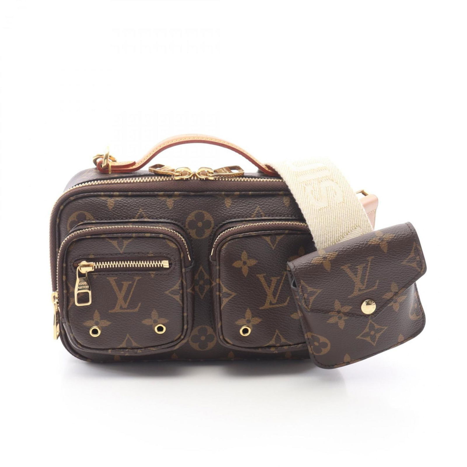Louis Vuitton Utility Brown Canvas Bag France: Louis Vuitton Utility Brown Canvas Bag France This Louis Vuitton Utility bag features a brown canvas exterior and is designed for women. The bag is crafted in France and offers practical organization