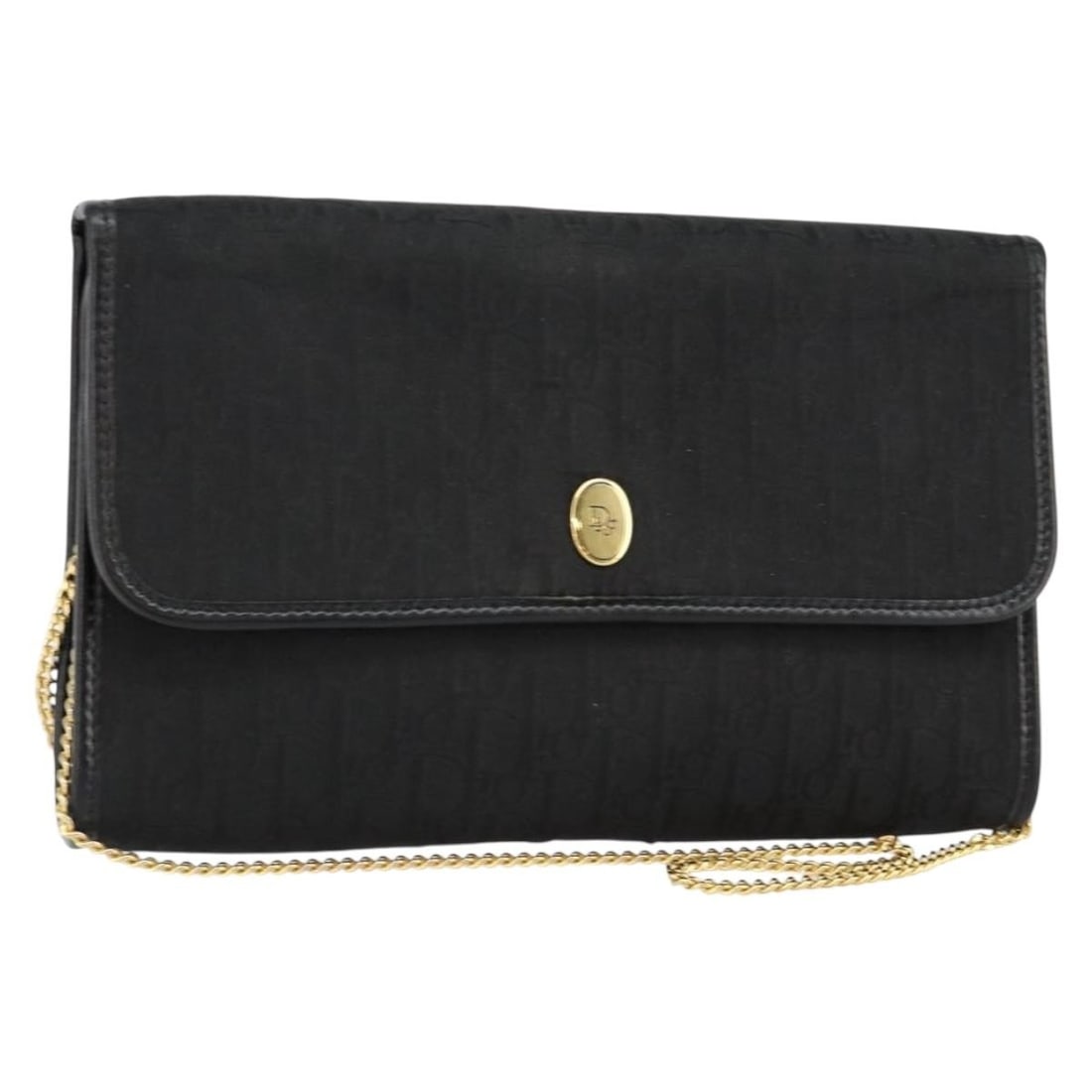 Christian Dior Trotter Canvas Black Gold Shoulder Bag Authentic: Christian Dior Trotter Canvas Black Gold Shoulder Bag Authentic This exquisite Christian Dior Trotter Canvas Chain Shoulder Bag is a timeless accessory that effortlessly combines style and functionali