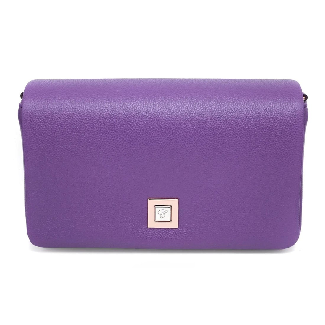 Chopard Ice Cube Mini Purple Grained Leather Handbag with Adjustable Strap: Chopard Ice Cube Mini Purple Grained Leather Handbag with Adjustable Strap The Chopard Ice Cube Purple Grained Leather Shoulder Bag is a chic and practical accessory designed for everyday elegance. Th