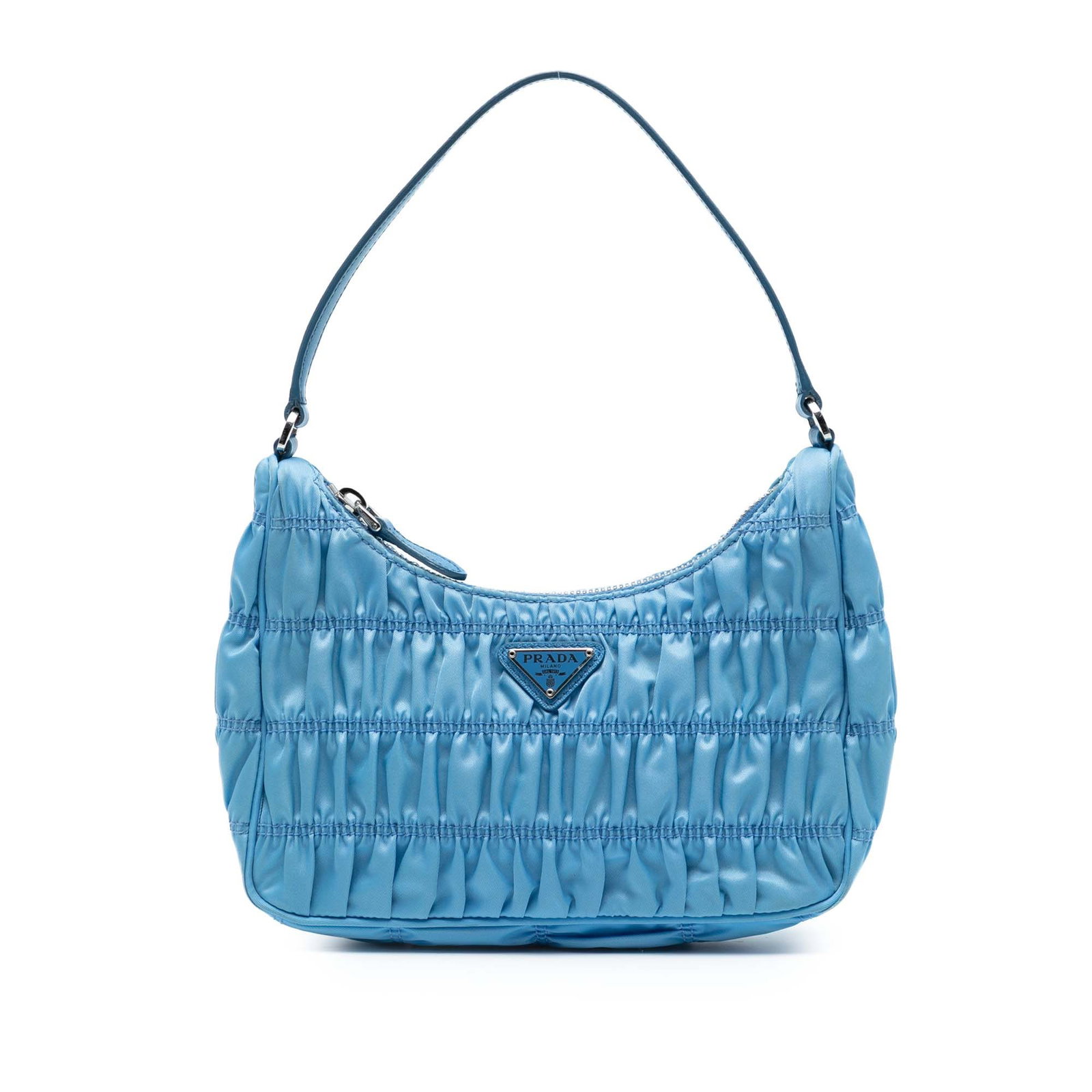 Prada Tessuto Gaufre Re Edition Blue Shoulder Bag (1 of 7)