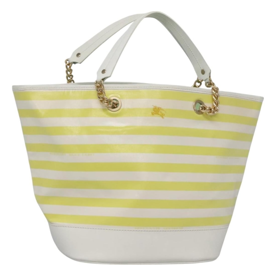 BURBERRY Blue Label Light Yellow Coated Canvas Tote Bag Auth (1 of 18)