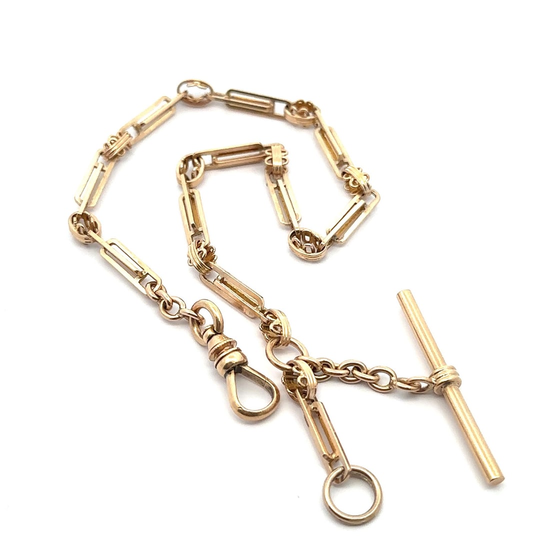 Vintage 12-14k Yellow Gold Unique Open Link Chain Necklace 11 Inches (1 of 5)