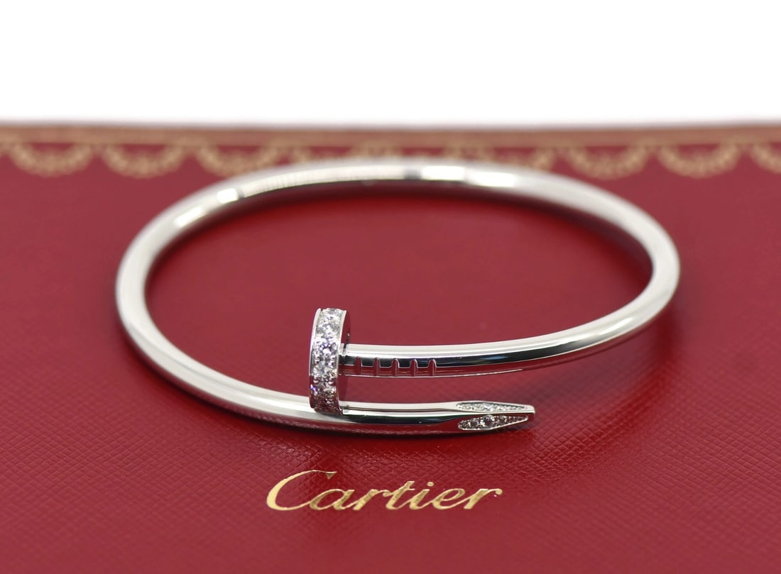 Cartier Juste un Clou diamond bangle in 18K white gold size 16 with box (1 of 4)